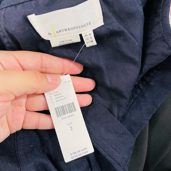 Anthropologie Orla Embroidered Motif Black Bubble sleeves Mini Dress - Picture 5 of 6